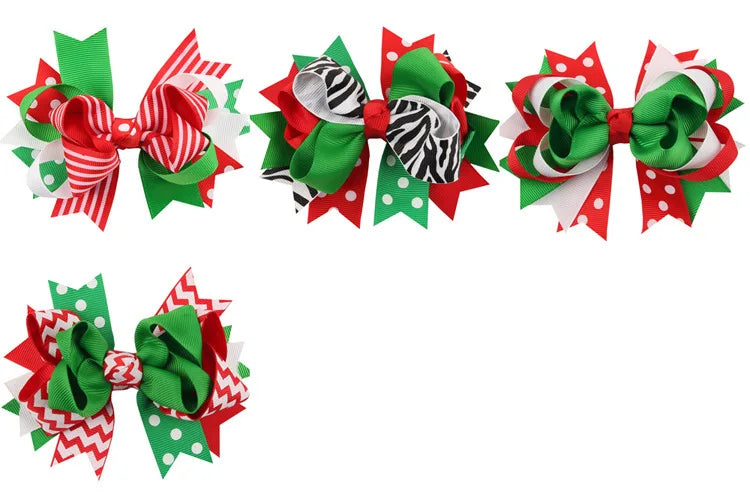 Set of 4 Christmas Hair Bows