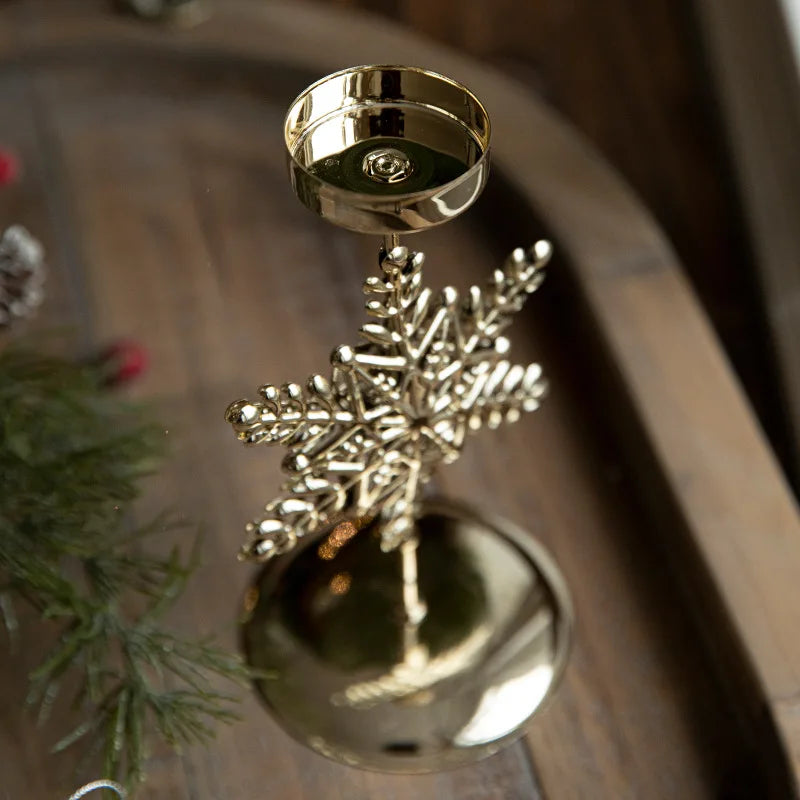 Silver snowflake candle holder