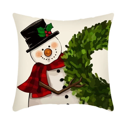 Snowman cartoon cushion cover pillow case