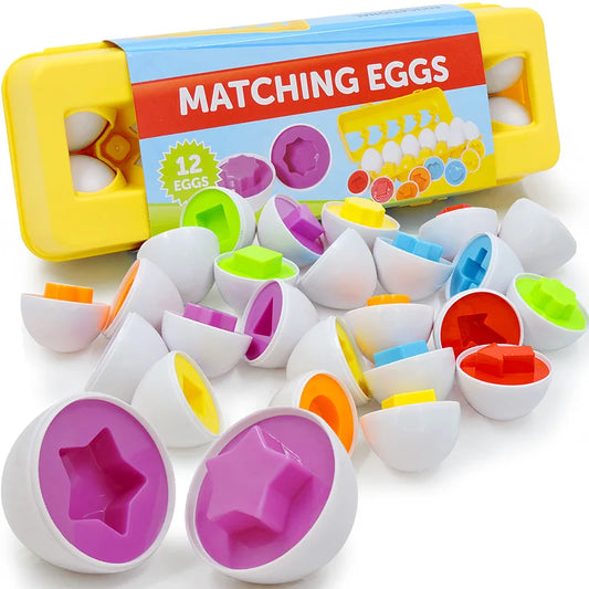 Toddler Matching Eggs Shapes Educational Toys