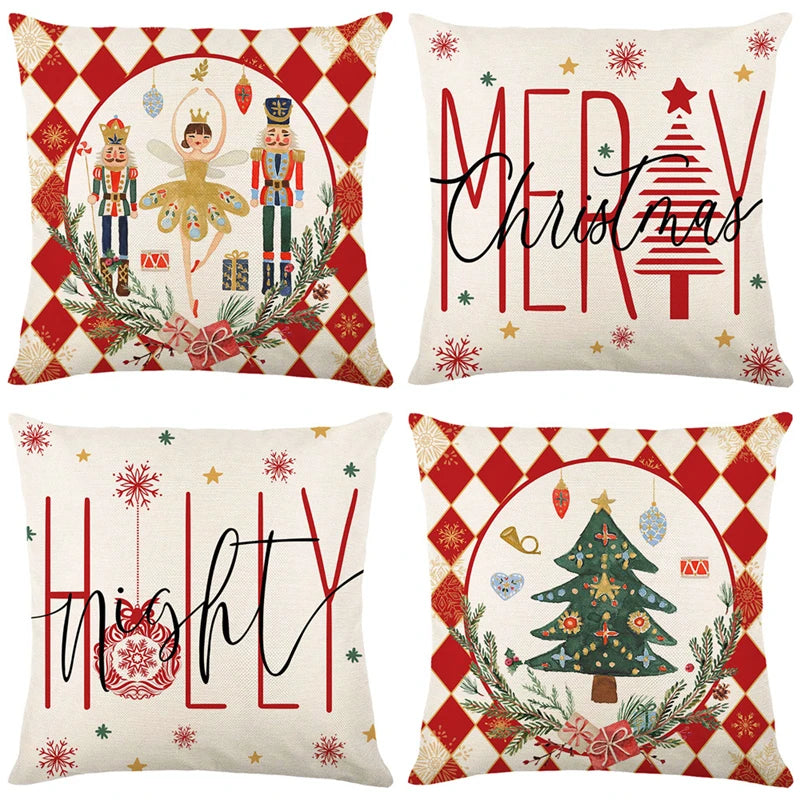 Traditional Nutcracker cushion cover set