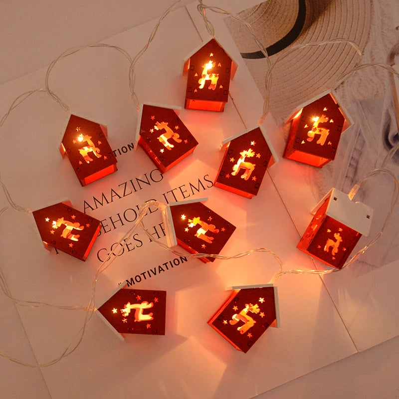 Cute wooden Christmas Light Decoration