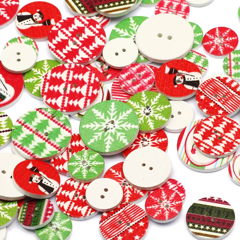 Wooden craft Button Christmas theme