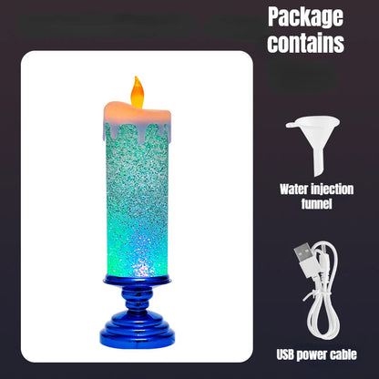 blue Stand Glitter candles 28cm