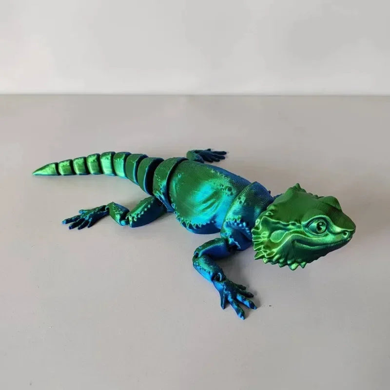 blue green colour shift 3D printed Lizard