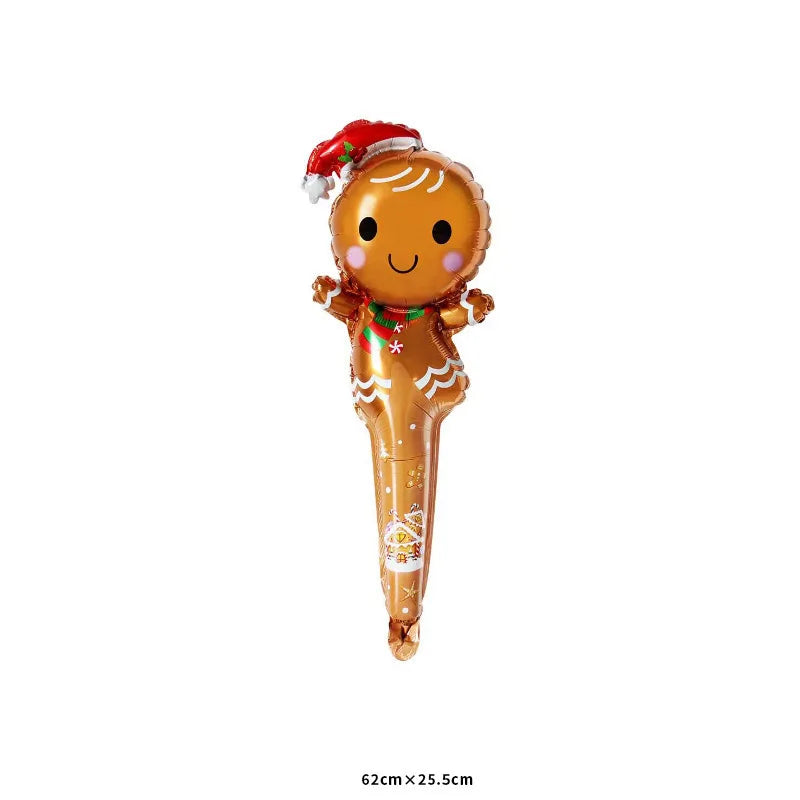 gingerbread man hand held party balloon