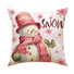 pink snowman watercolour cushion pillow case