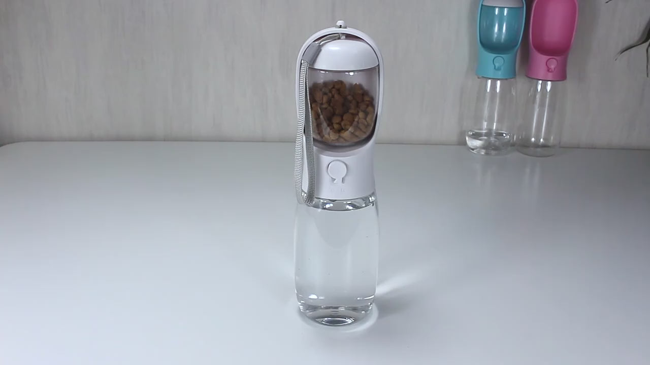 Portable dog or cat food water bottle pet travel